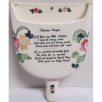1950's Norcrest Pottery,  KITCHEN PRAYER, Dust Pan Wall Pocket, Japan   121290423365
